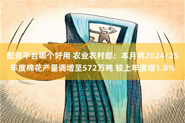 配资平台哪个好用 农业农村部：本月将2024/25年度棉花产量调增至572万吨 较上年度增1.8%