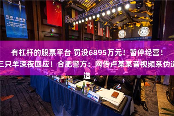 有杠杆的股票平台 罚没6895万元！暂停经营！三只羊深夜回应！合肥警方：网传卢某某音视频系伪造