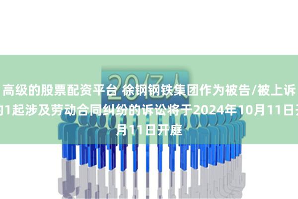 高级的股票配资平台 徐钢钢铁集团作为被告/被上诉人的1起涉及劳动合同纠纷的诉讼将于2024年10月11日开庭